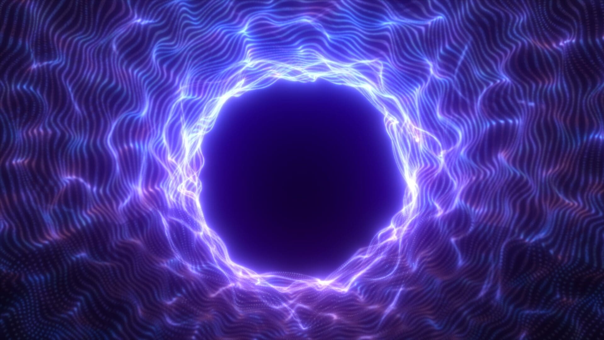 A glowing, circular portal of blue and purple energy.